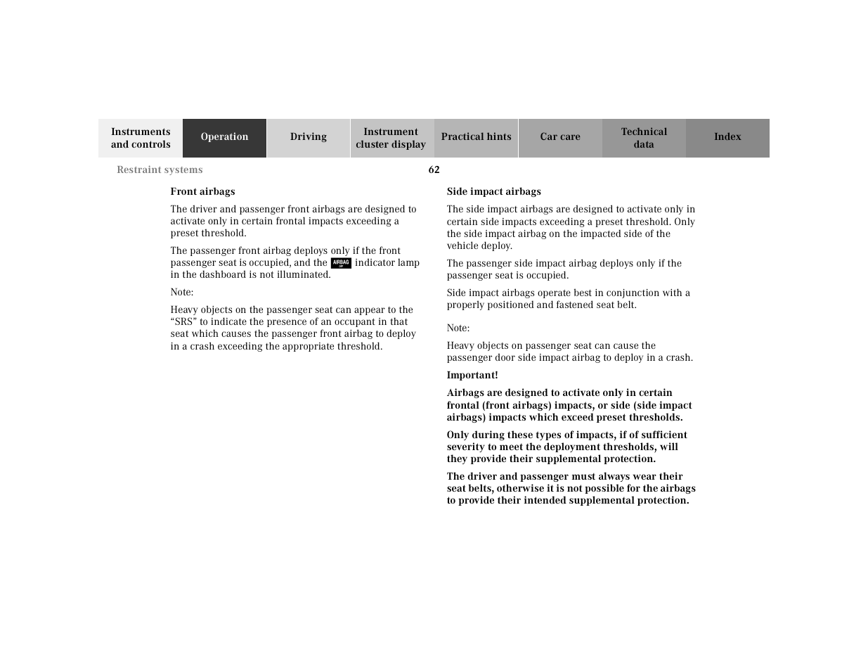 Mercedes-Benz 2002 SL 600 User Manual | Page 66 / 302