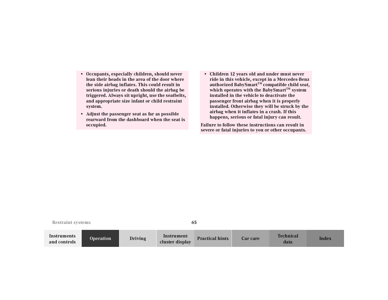 Mercedes-Benz 2002 SL 600 User Manual | Page 69 / 302
