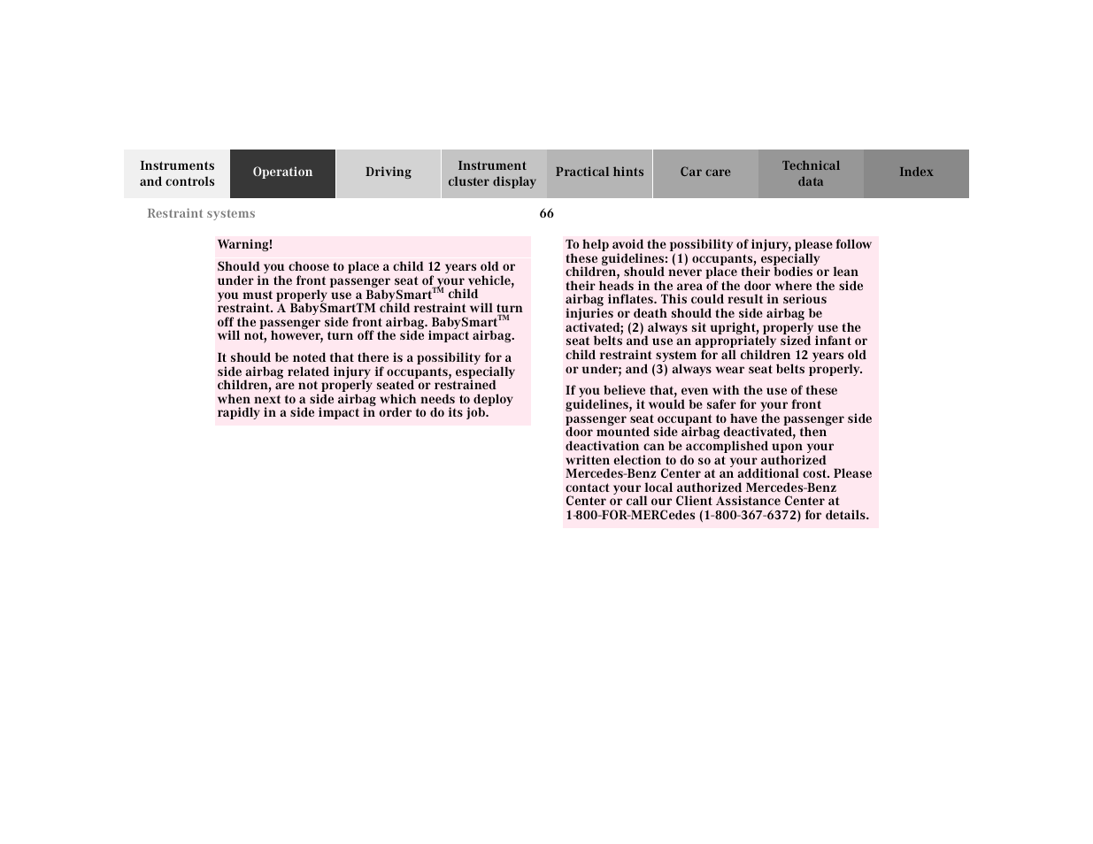 Mercedes-Benz 2002 SL 600 User Manual | Page 70 / 302