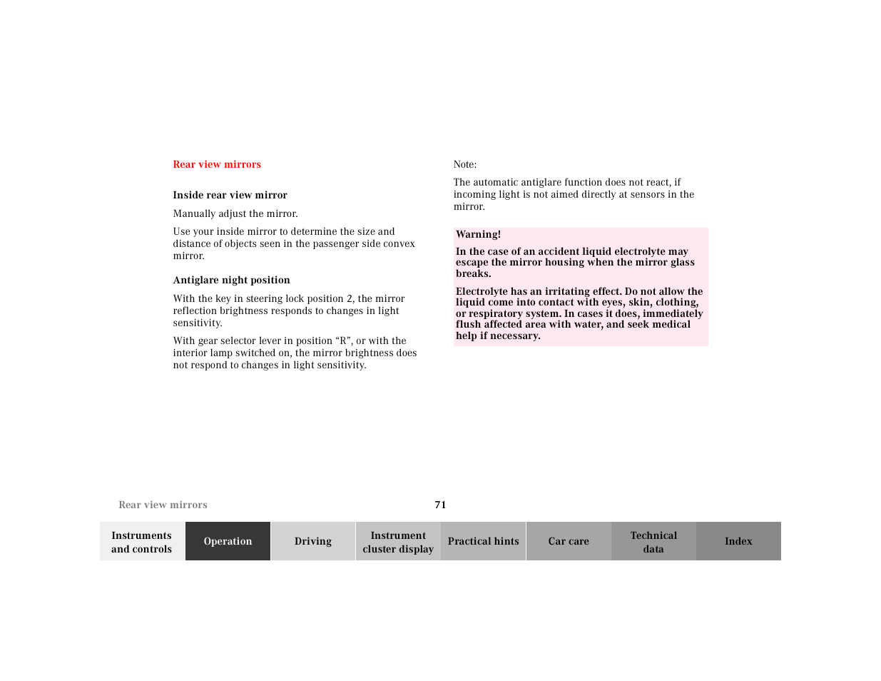 Mercedes-Benz 2002 SL 600 User Manual | Page 75 / 302