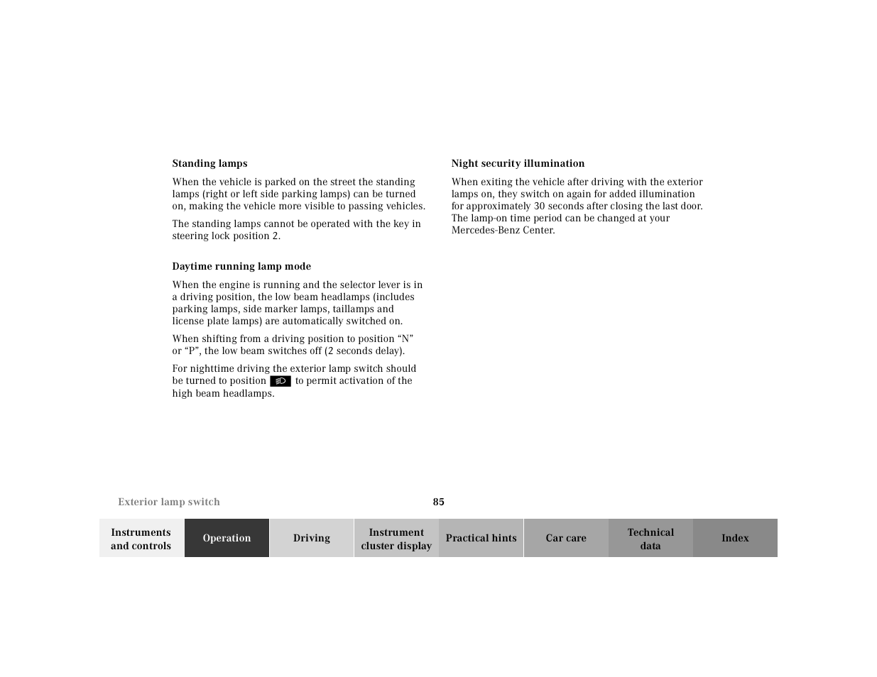 Mercedes-Benz 2002 SL 600 User Manual | Page 89 / 302