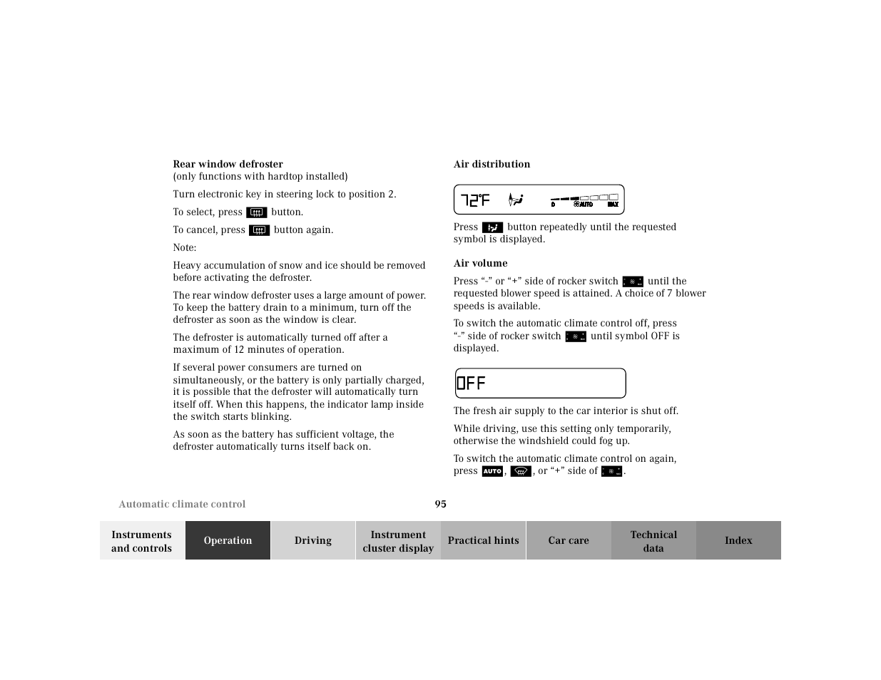 Mercedes-Benz 2002 SL 600 User Manual | Page 99 / 302