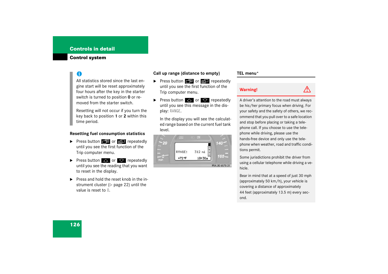 Tel menu | Mercedes-Benz 2003 C-Class Coupe User Manual | Page 126 / 356