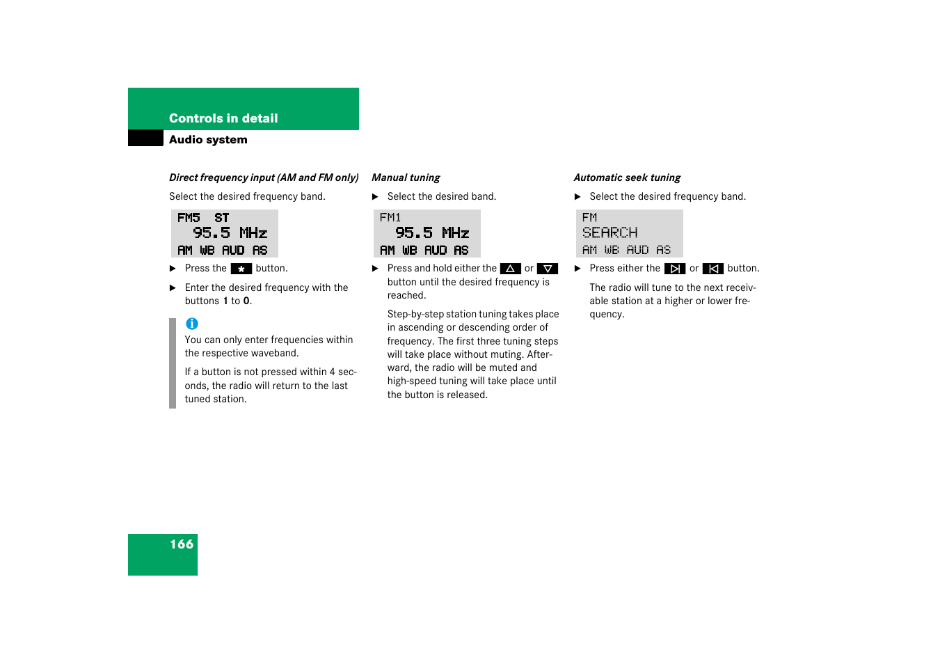 Mercedes-Benz 2003 C-Class Coupe User Manual | Page 166 / 356