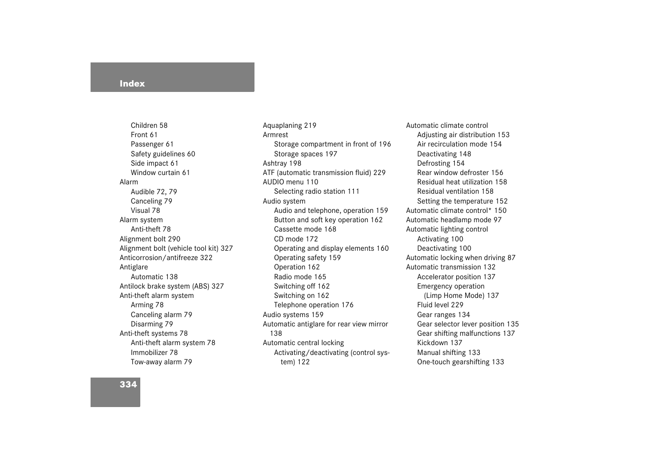 Mercedes-Benz 2003 C-Class Coupe User Manual | Page 334 / 356