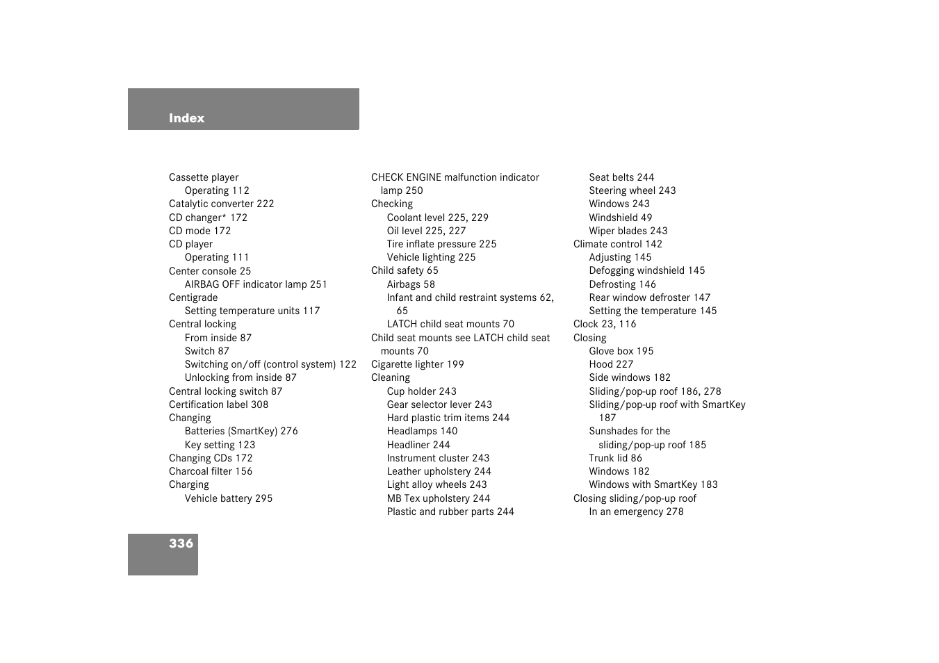 Mercedes-Benz 2003 C-Class Coupe User Manual | Page 336 / 356