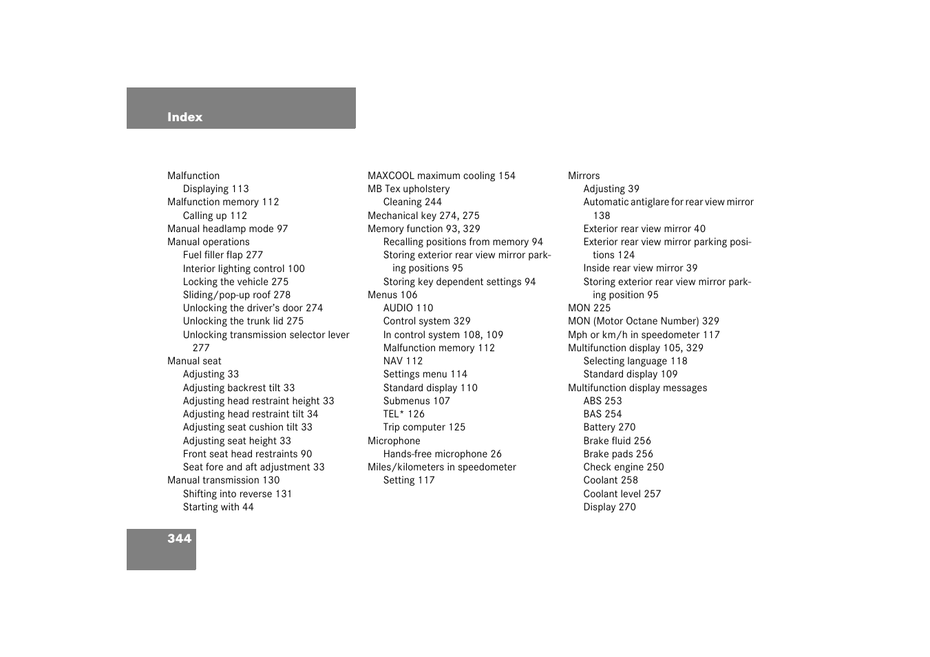 Mercedes-Benz 2003 C-Class Coupe User Manual | Page 344 / 356