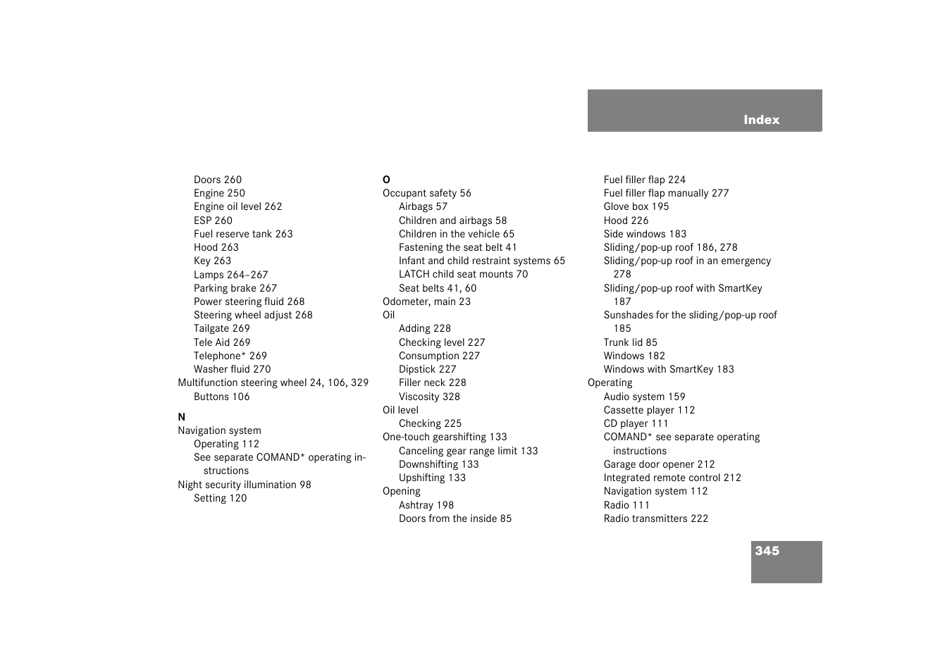 Mercedes-Benz 2003 C-Class Coupe User Manual | Page 345 / 356