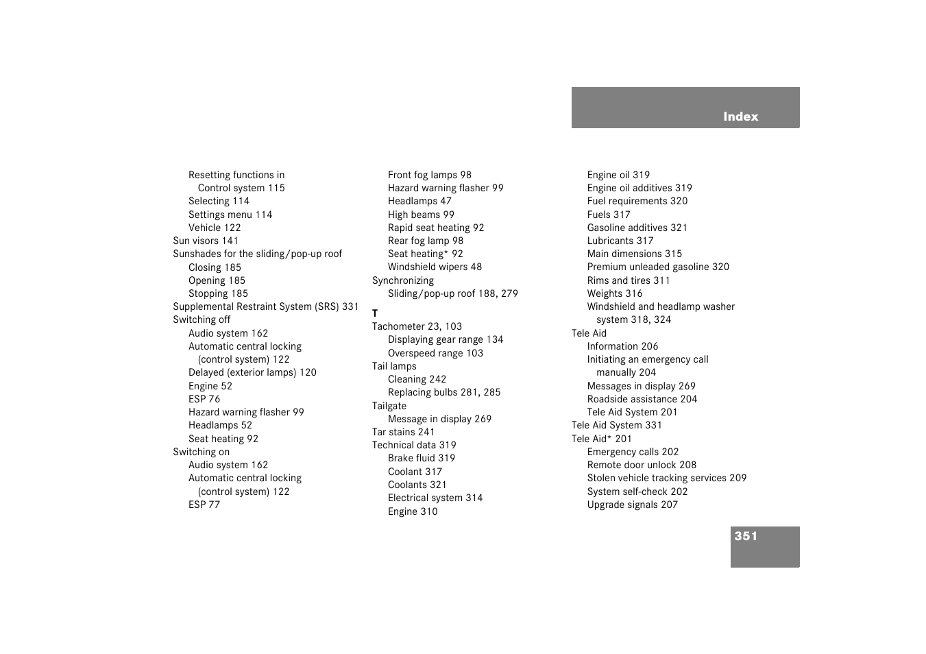 Mercedes-Benz 2003 C-Class Coupe User Manual | Page 351 / 356