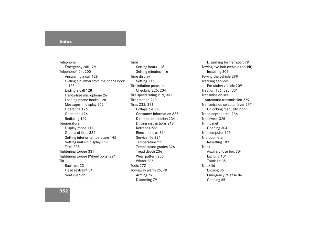 Mercedes-Benz 2003 C-Class Coupe User Manual | Page 352 / 356