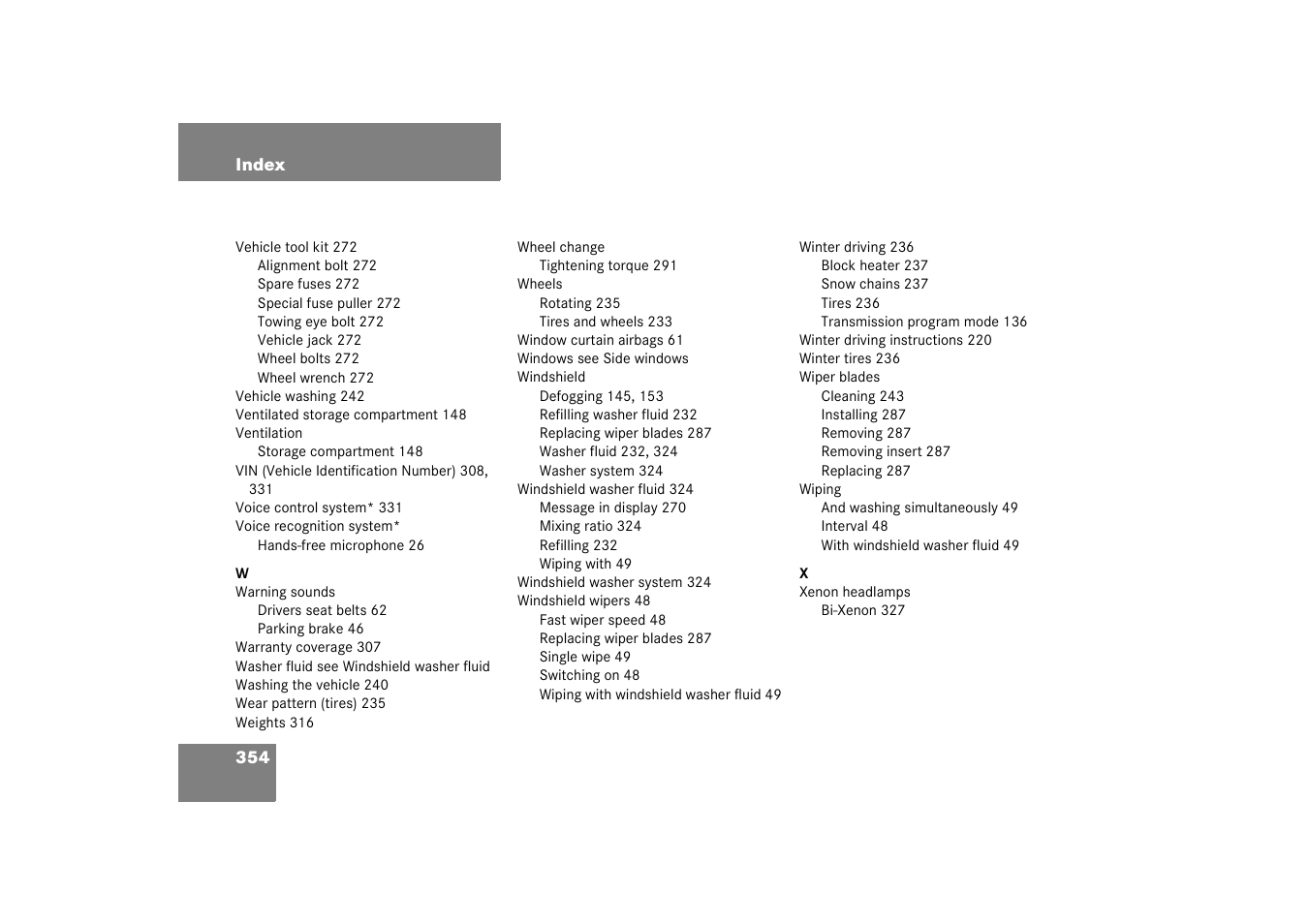 Mercedes-Benz 2003 C-Class Coupe User Manual | Page 354 / 356