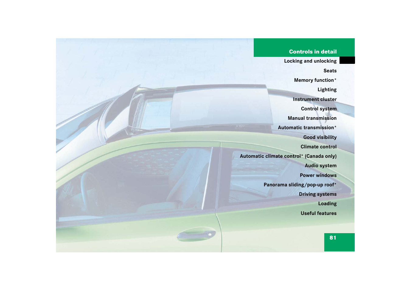 Controls in detail | Mercedes-Benz 2003 C-Class Coupe User Manual | Page 81 / 356