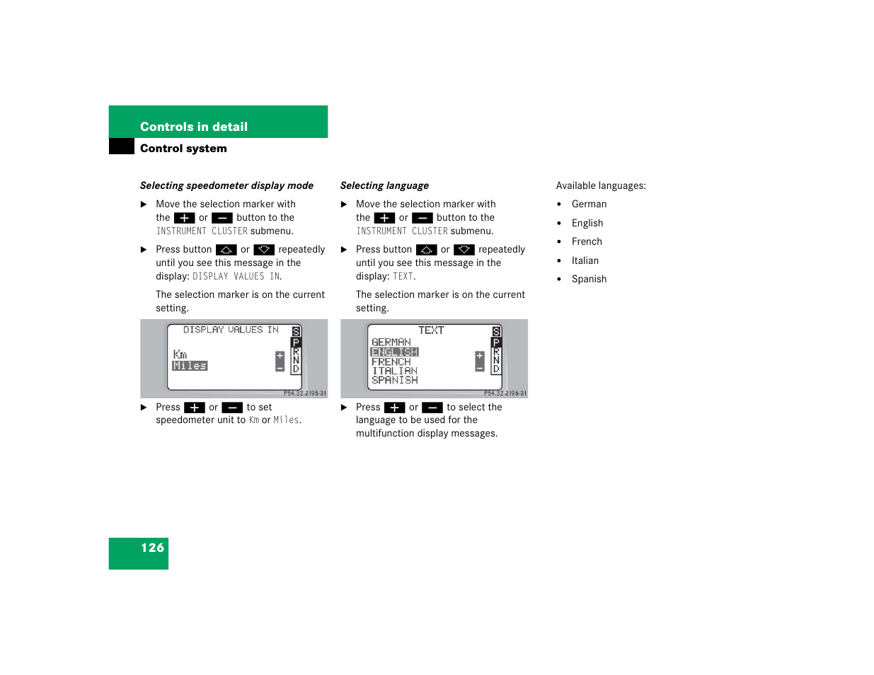 Mercedes-Benz 2004 C-Class Wagon User Manual | Page 126 / 400