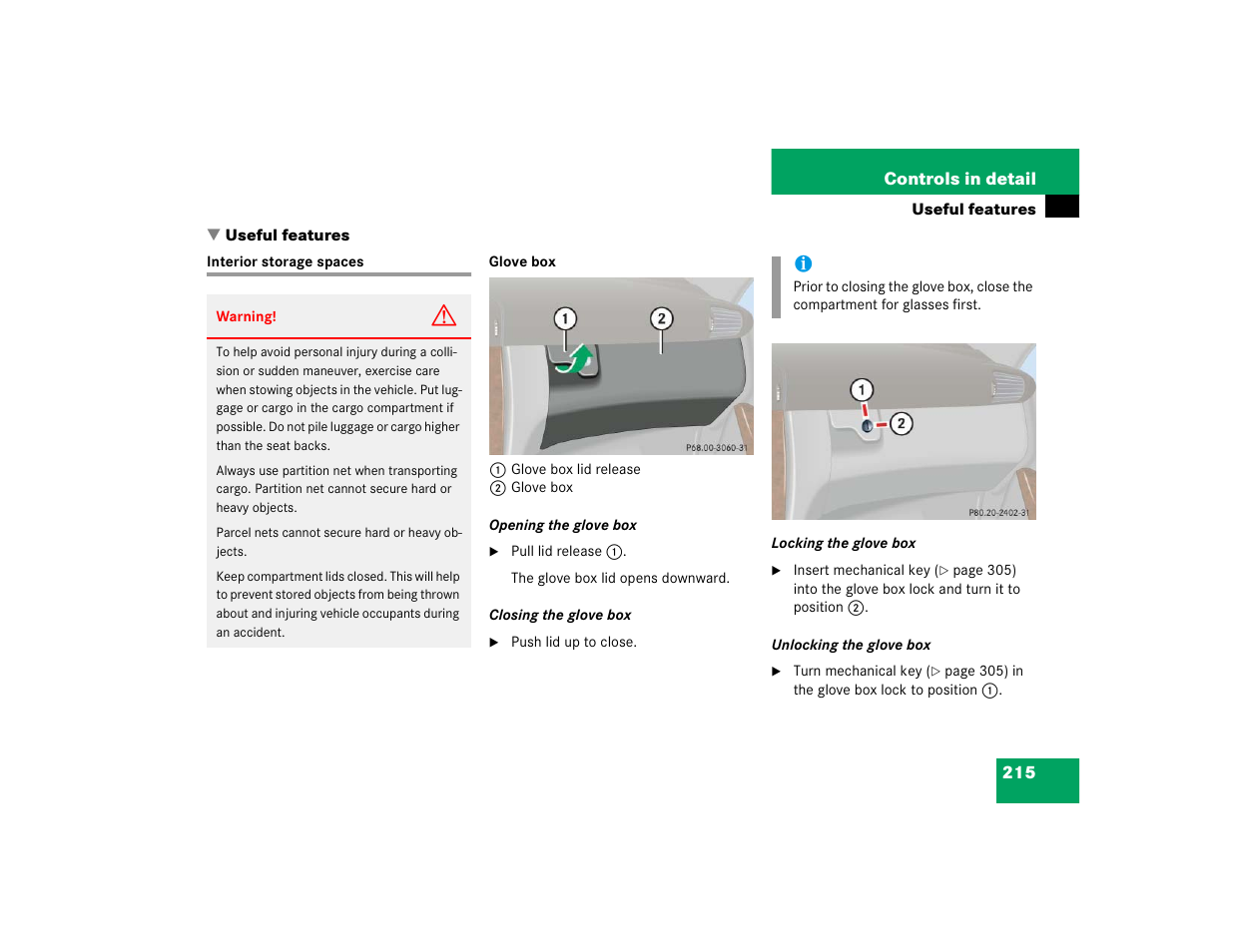 Mercedes-Benz 2004 C-Class Wagon User Manual | Page 215 / 400
