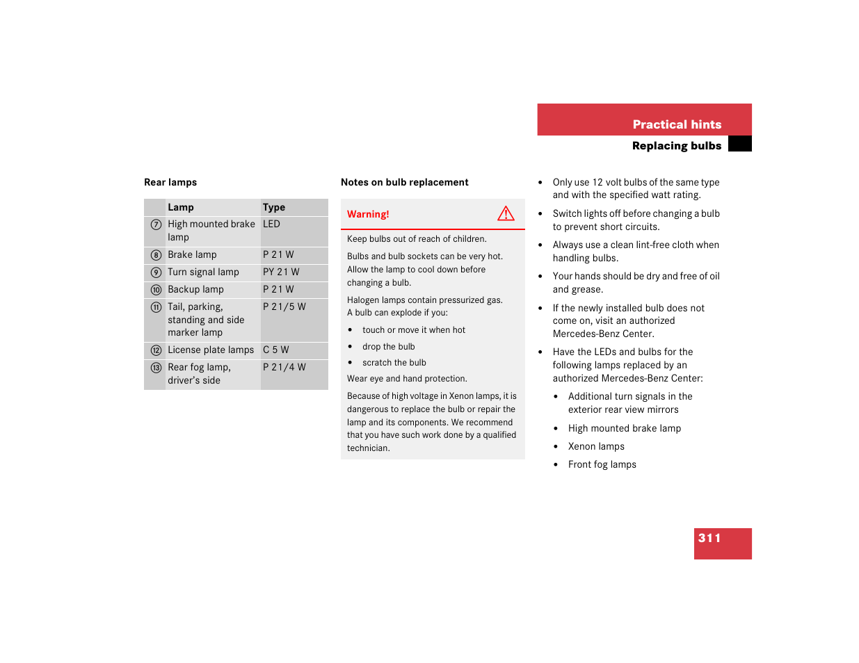 Mercedes-Benz 2004 C-Class Wagon User Manual | Page 311 / 400