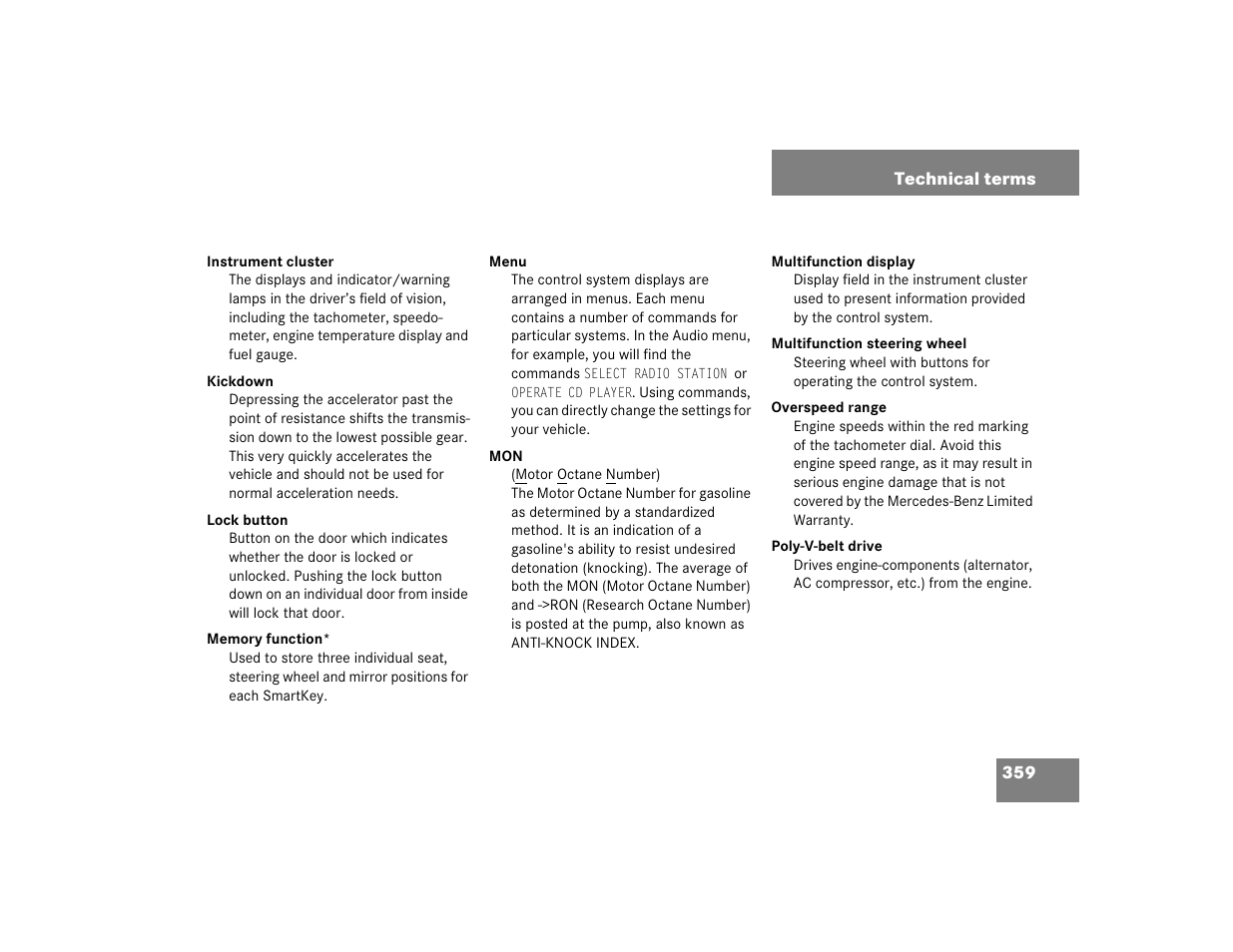 Mercedes-Benz 2004 C-Class Wagon User Manual | Page 359 / 400