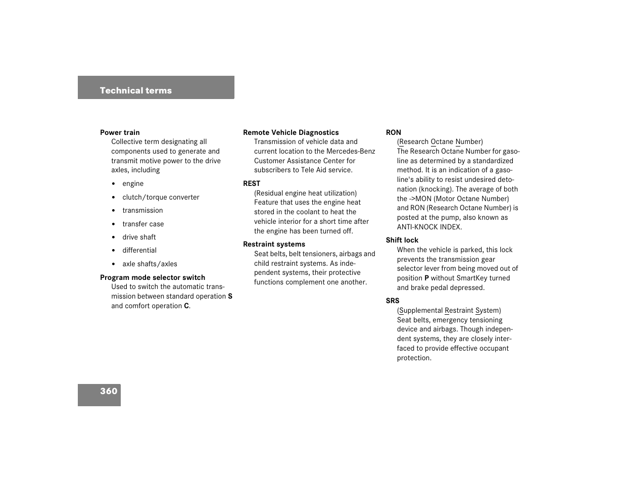 Mercedes-Benz 2004 C-Class Wagon User Manual | Page 360 / 400