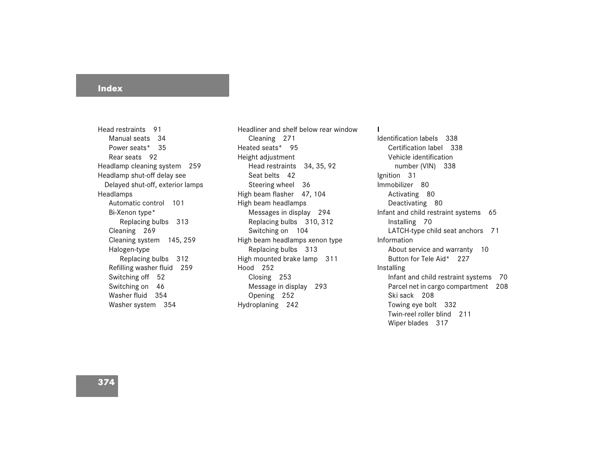 Mercedes-Benz 2004 C-Class Wagon User Manual | Page 374 / 400