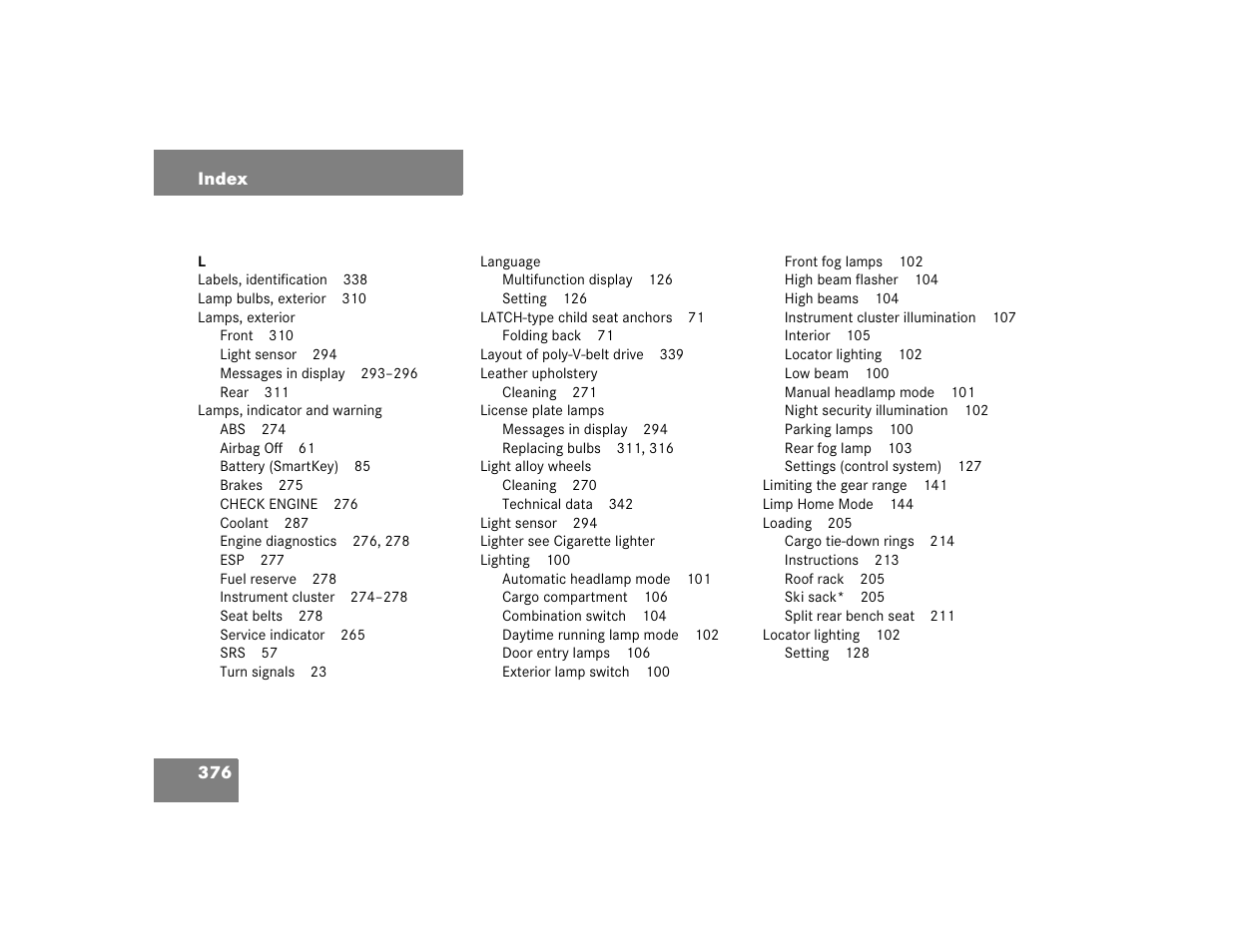 Mercedes-Benz 2004 C-Class Wagon User Manual | Page 376 / 400