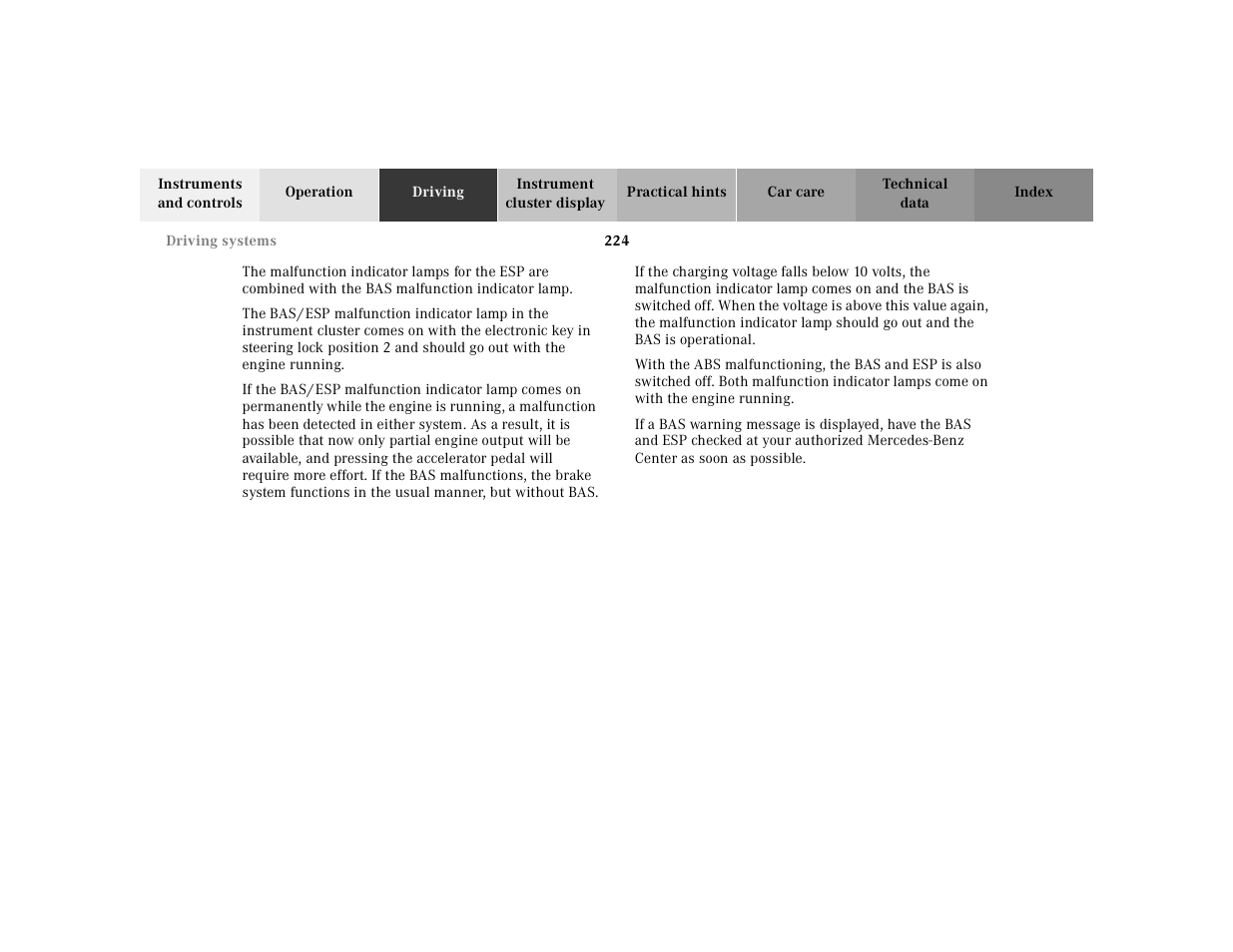 Mercedes-Benz 2001 E -Class Wagon User Manual | Page 227 / 345
