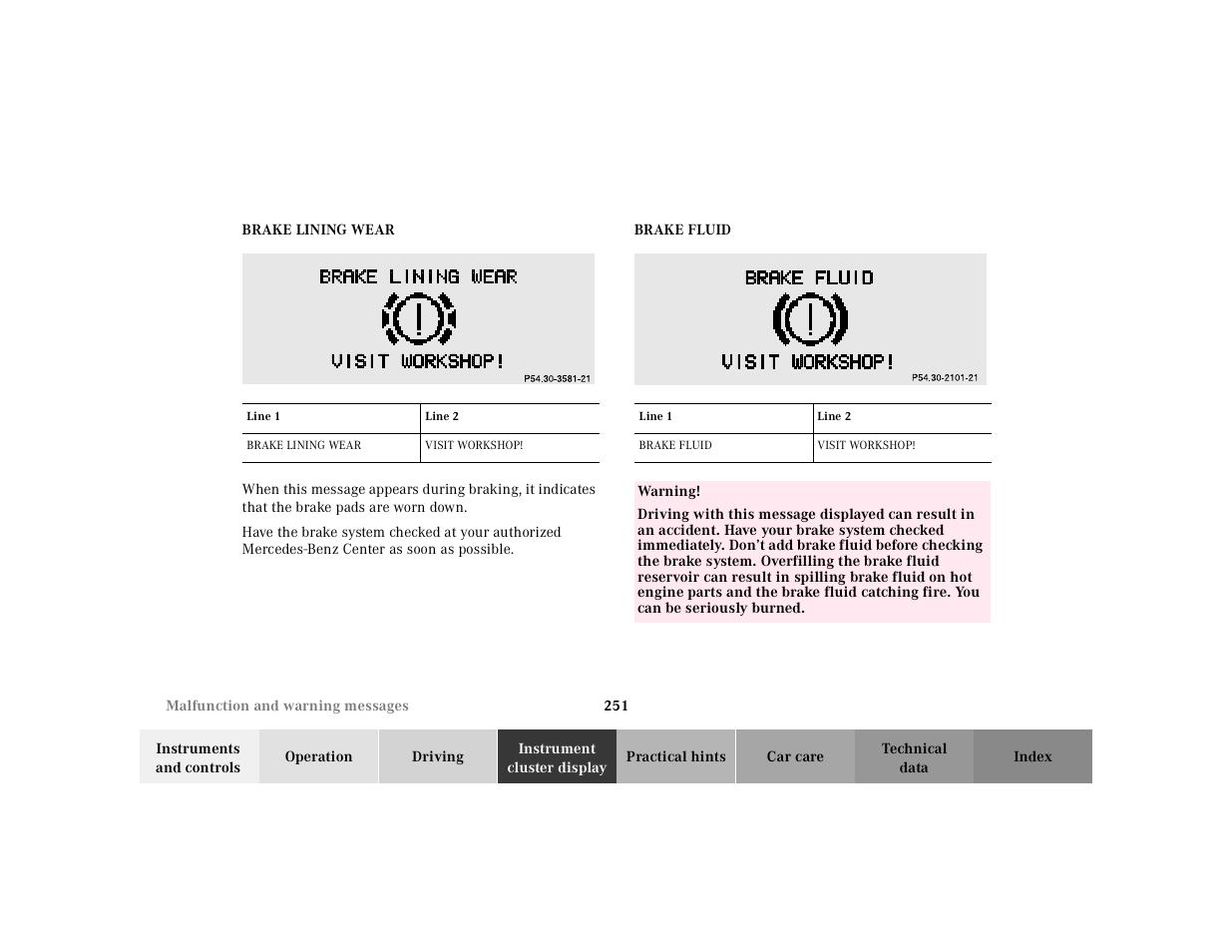 Mercedes-Benz 2001 E -Class Wagon User Manual | Page 254 / 345