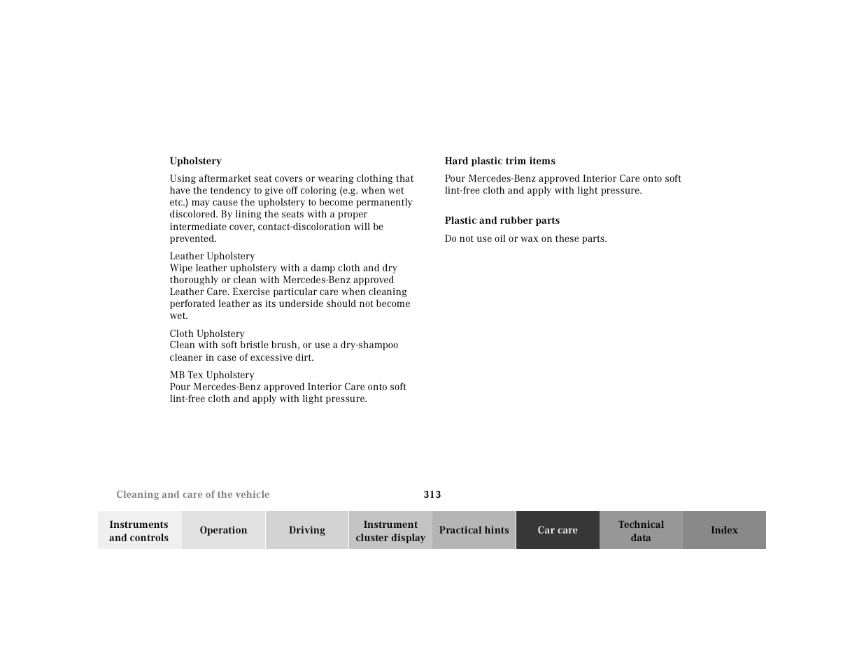 Mercedes-Benz 2001 E -Class Wagon User Manual | Page 316 / 345