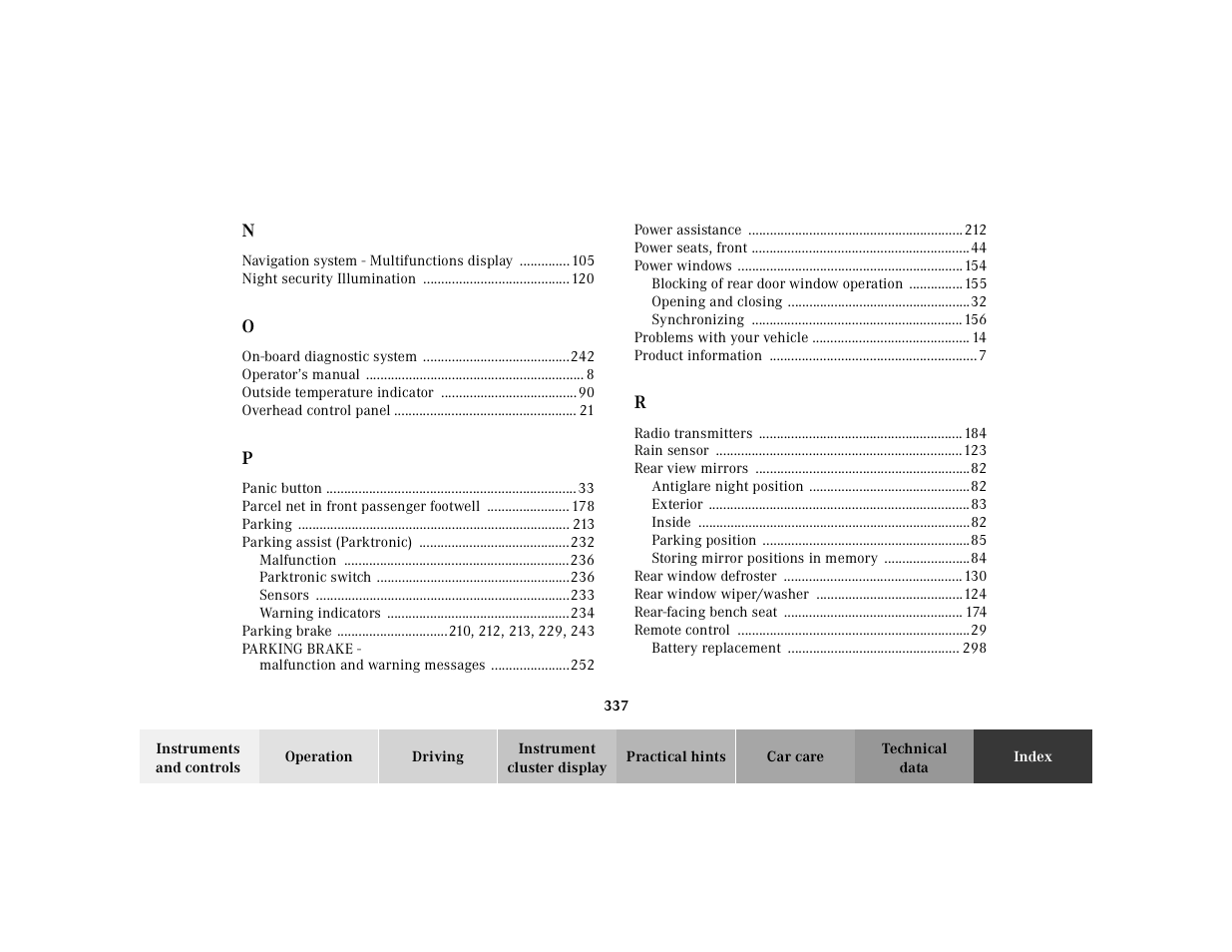 Mercedes-Benz 2001 E -Class Wagon User Manual | Page 340 / 345