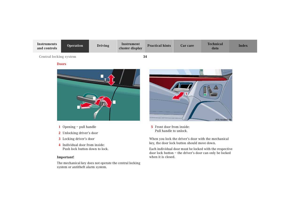 Mercedes-Benz 2001 E -Class Wagon User Manual | Page 37 / 345