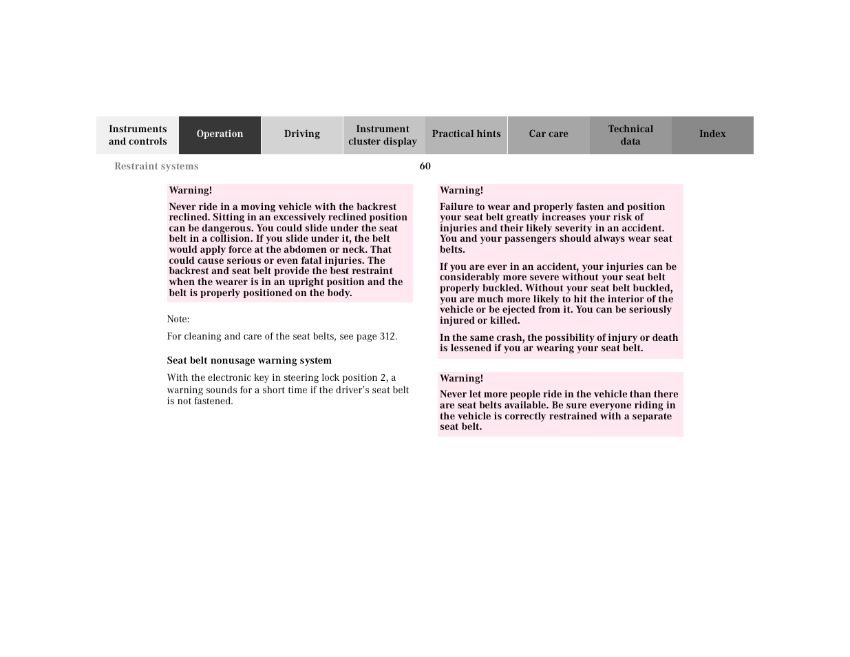 Mercedes-Benz 2001 E -Class Wagon User Manual | Page 63 / 345