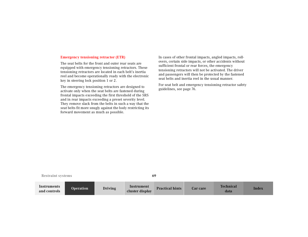 Mercedes-Benz 2001 E -Class Wagon User Manual | Page 72 / 345