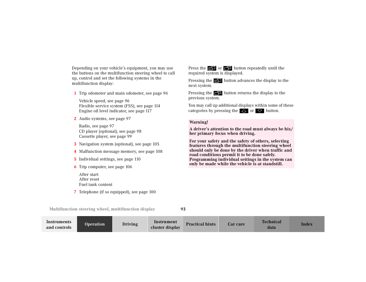 Mercedes-Benz 2001 E -Class Wagon User Manual | Page 96 / 345