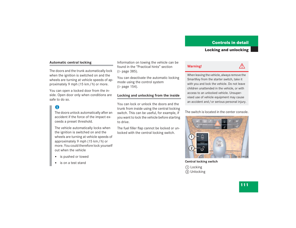 Mercedes-Benz 2004 E 55 AMG User Manual | Page 112 / 451