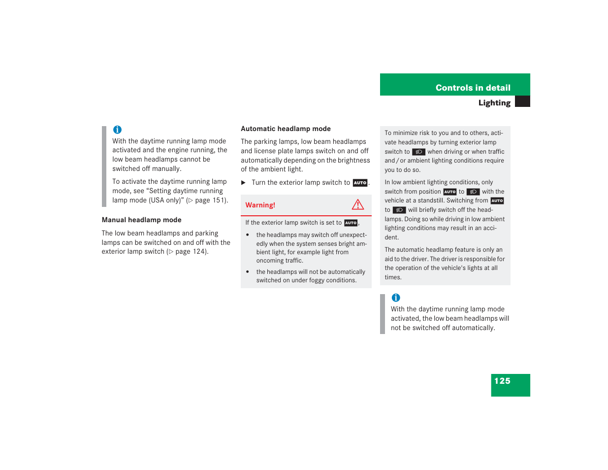 Mercedes-Benz 2004 E 55 AMG User Manual | Page 126 / 451