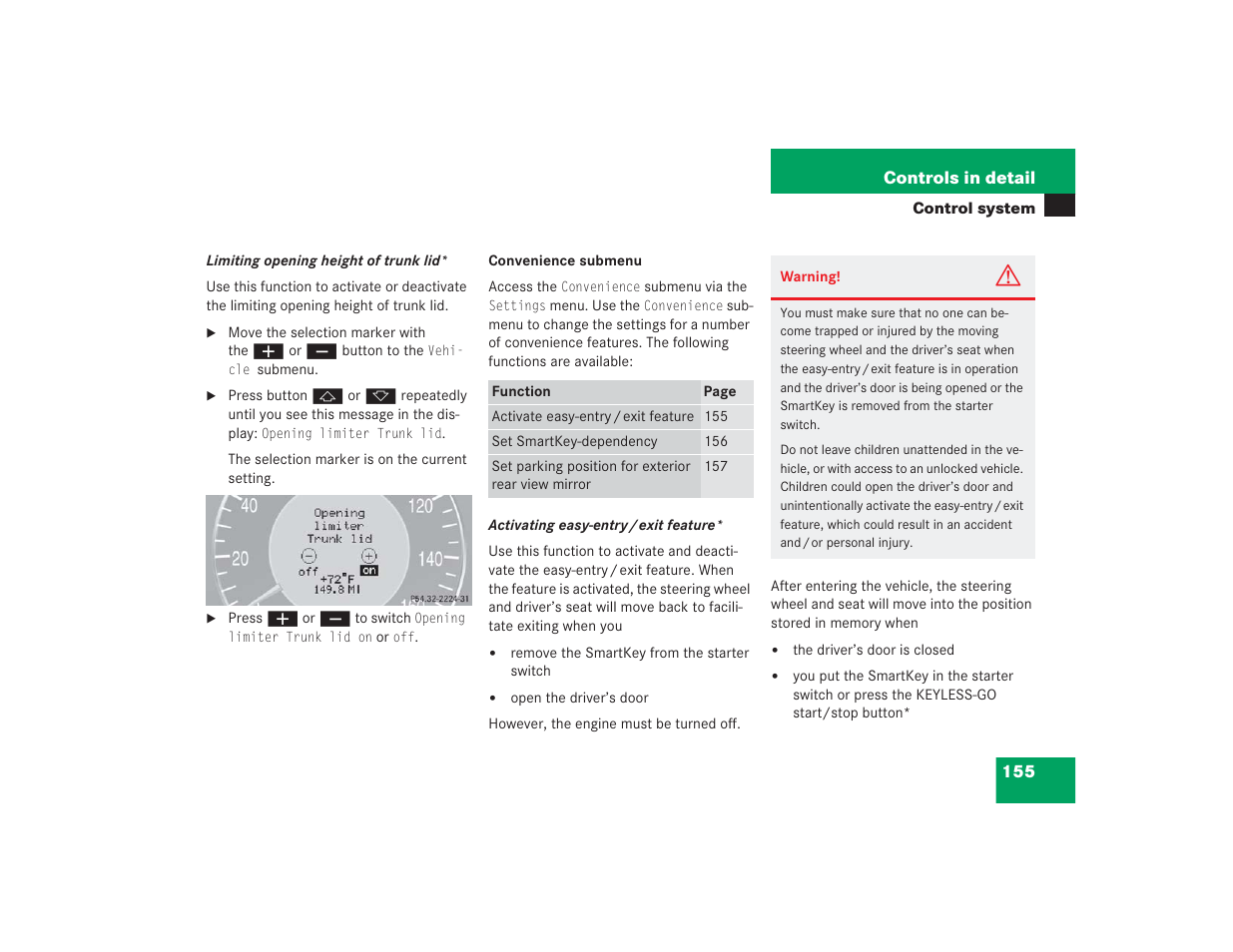 Mercedes-Benz 2004 E 55 AMG User Manual | Page 156 / 451
