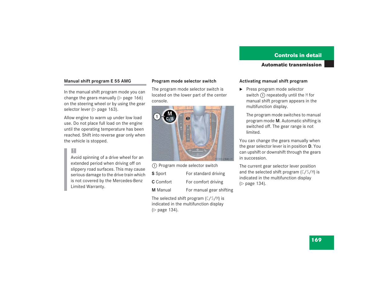 Mercedes-Benz 2004 E 55 AMG User Manual | Page 170 / 451