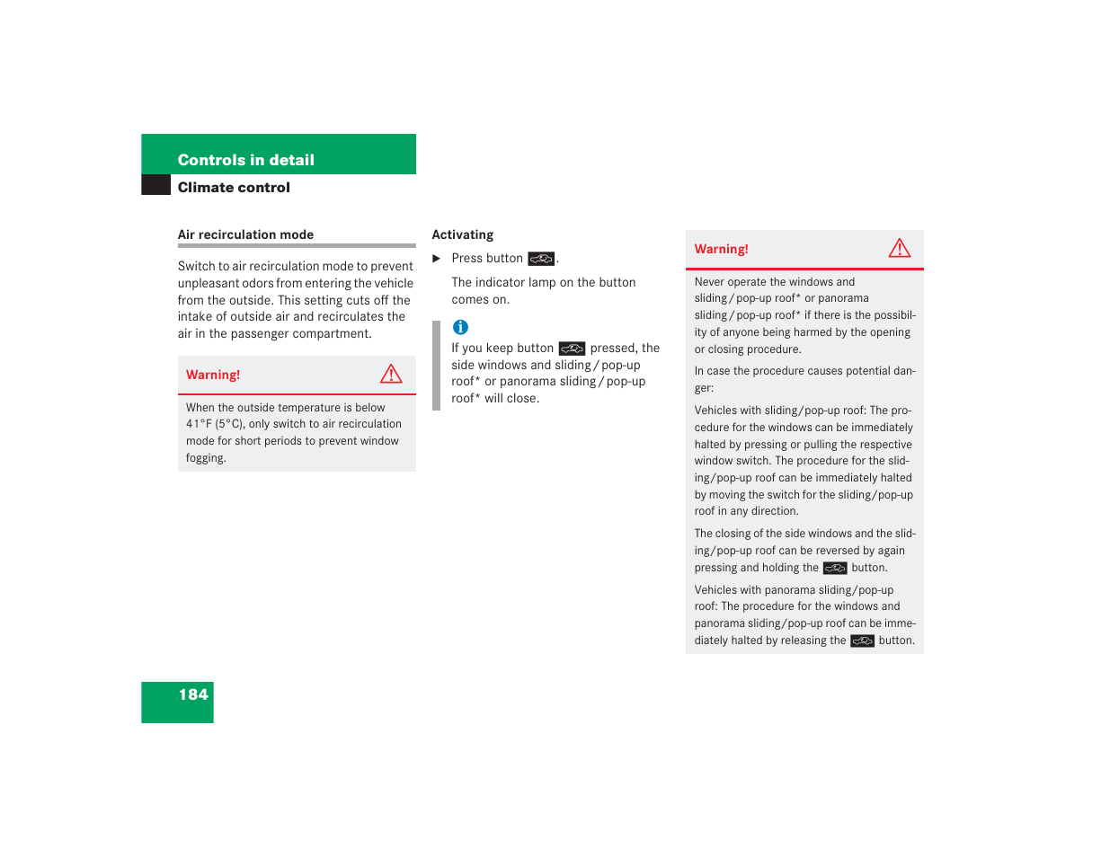 Mercedes-Benz 2004 E 55 AMG User Manual | Page 185 / 451