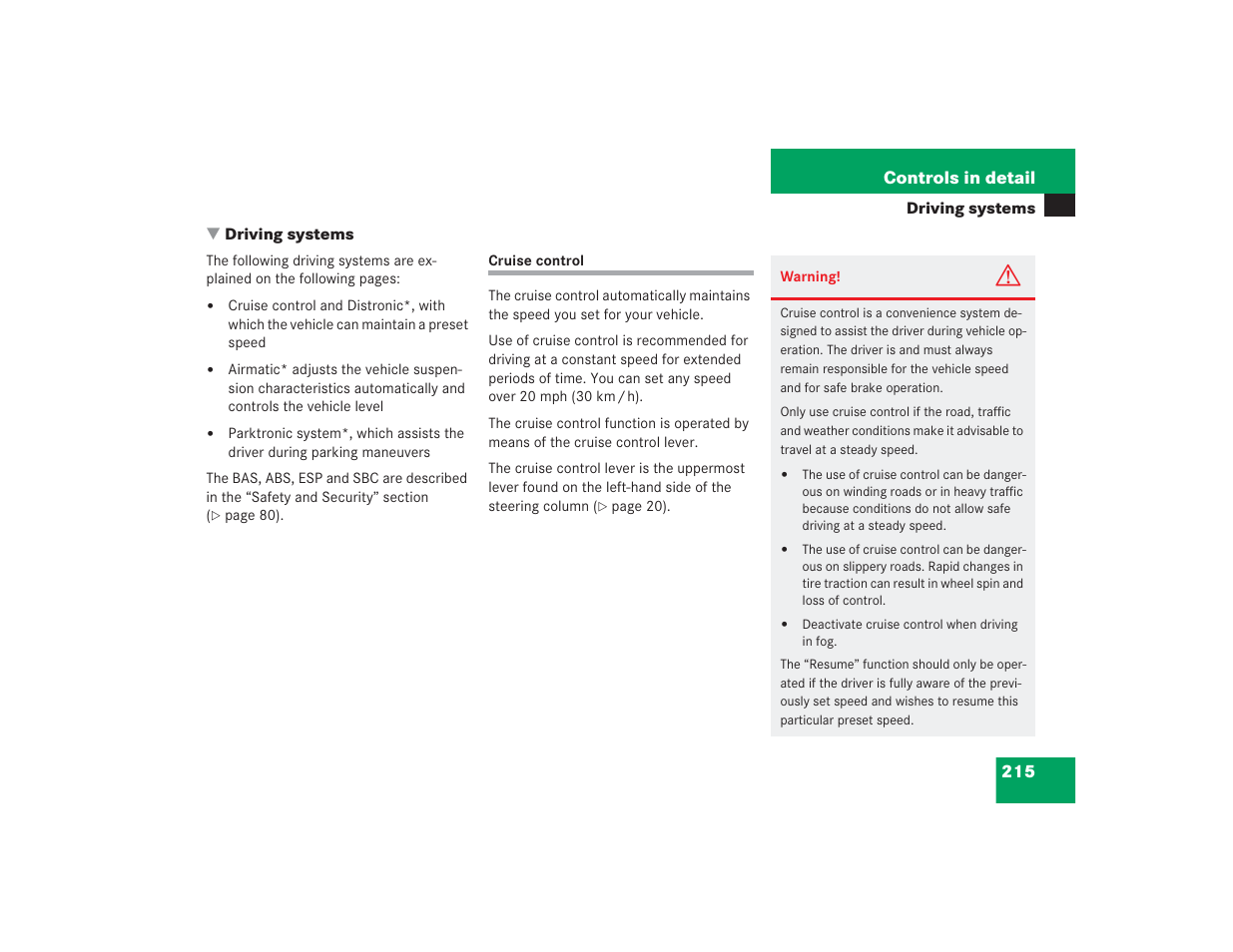 Mercedes-Benz 2004 E 55 AMG User Manual | Page 216 / 451