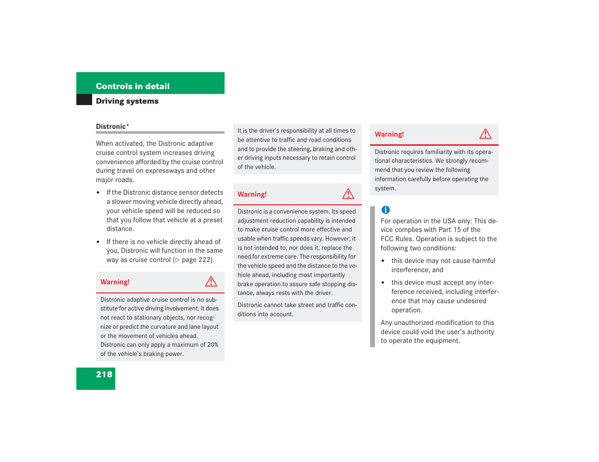 Mercedes-Benz 2004 E 55 AMG User Manual | Page 219 / 451