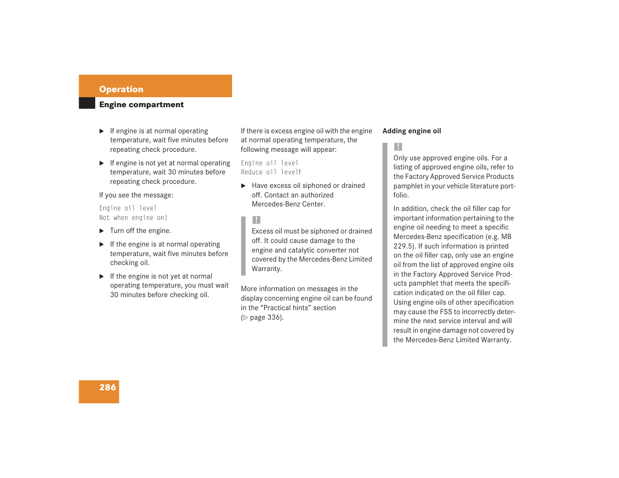 Mercedes-Benz 2004 E 55 AMG User Manual | Page 287 / 451