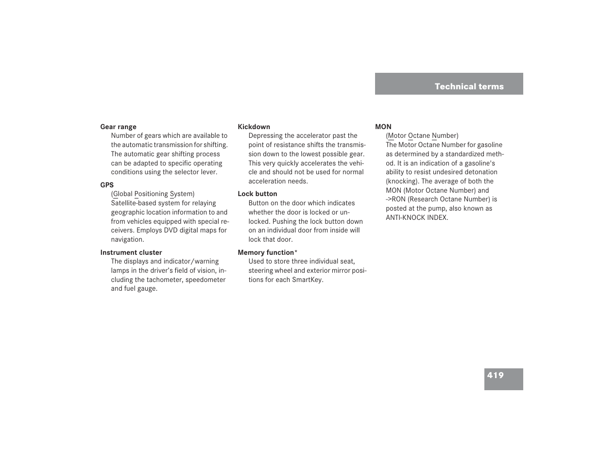 Mercedes-Benz 2004 E 55 AMG User Manual | Page 420 / 451