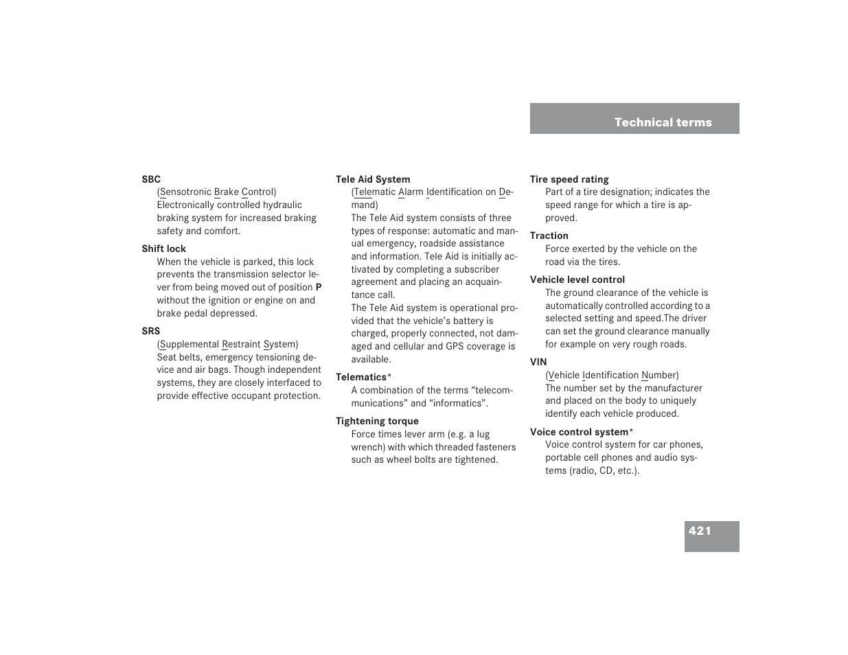 Mercedes-Benz 2004 E 55 AMG User Manual | Page 422 / 451