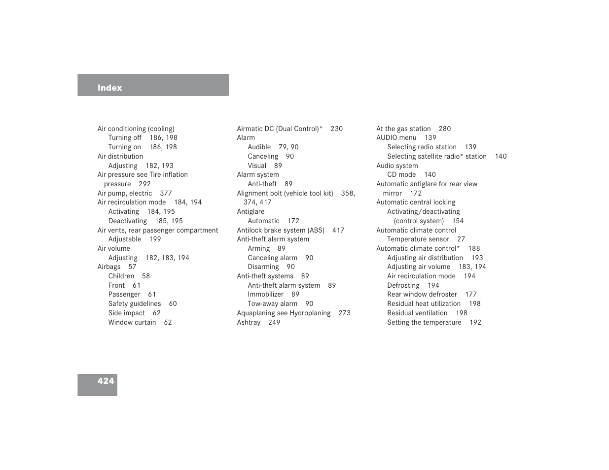 Mercedes-Benz 2004 E 55 AMG User Manual | Page 425 / 451
