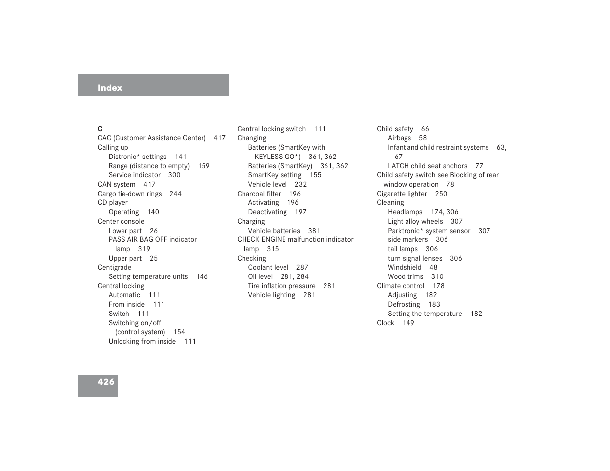 Mercedes-Benz 2004 E 55 AMG User Manual | Page 427 / 451
