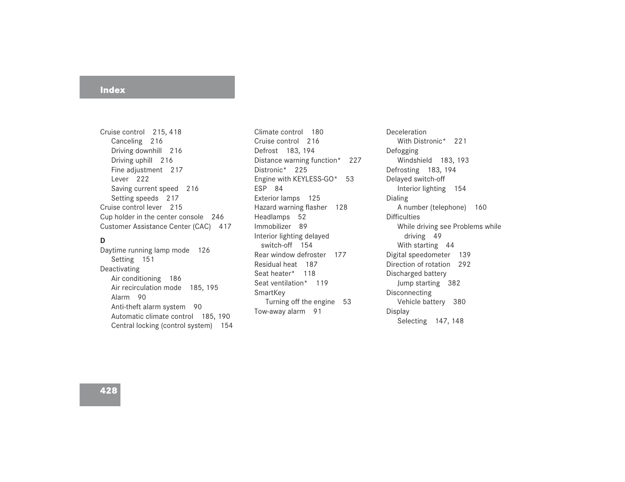 Mercedes-Benz 2004 E 55 AMG User Manual | Page 429 / 451
