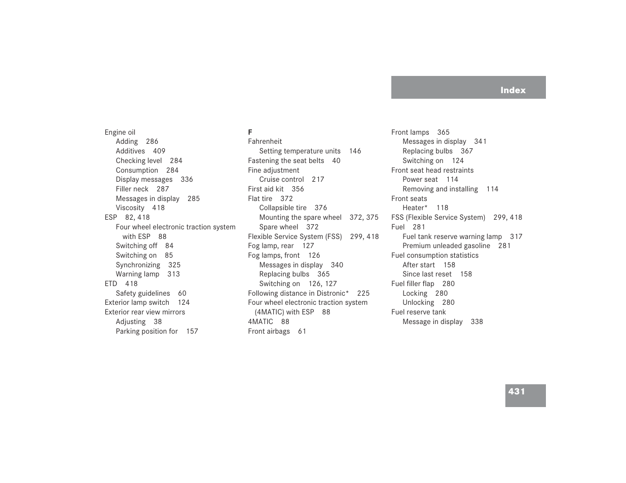 Mercedes-Benz 2004 E 55 AMG User Manual | Page 432 / 451