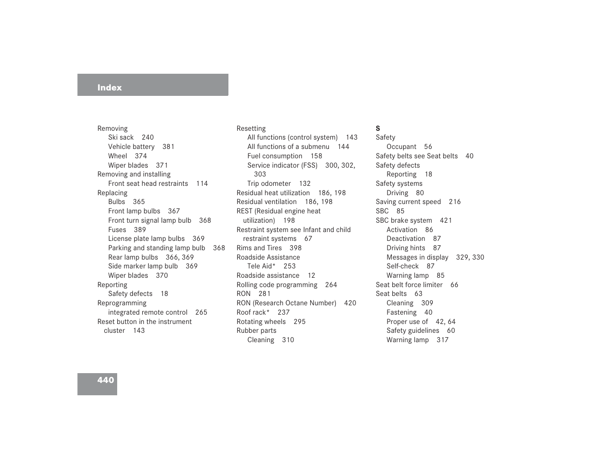 Mercedes-Benz 2004 E 55 AMG User Manual | Page 441 / 451