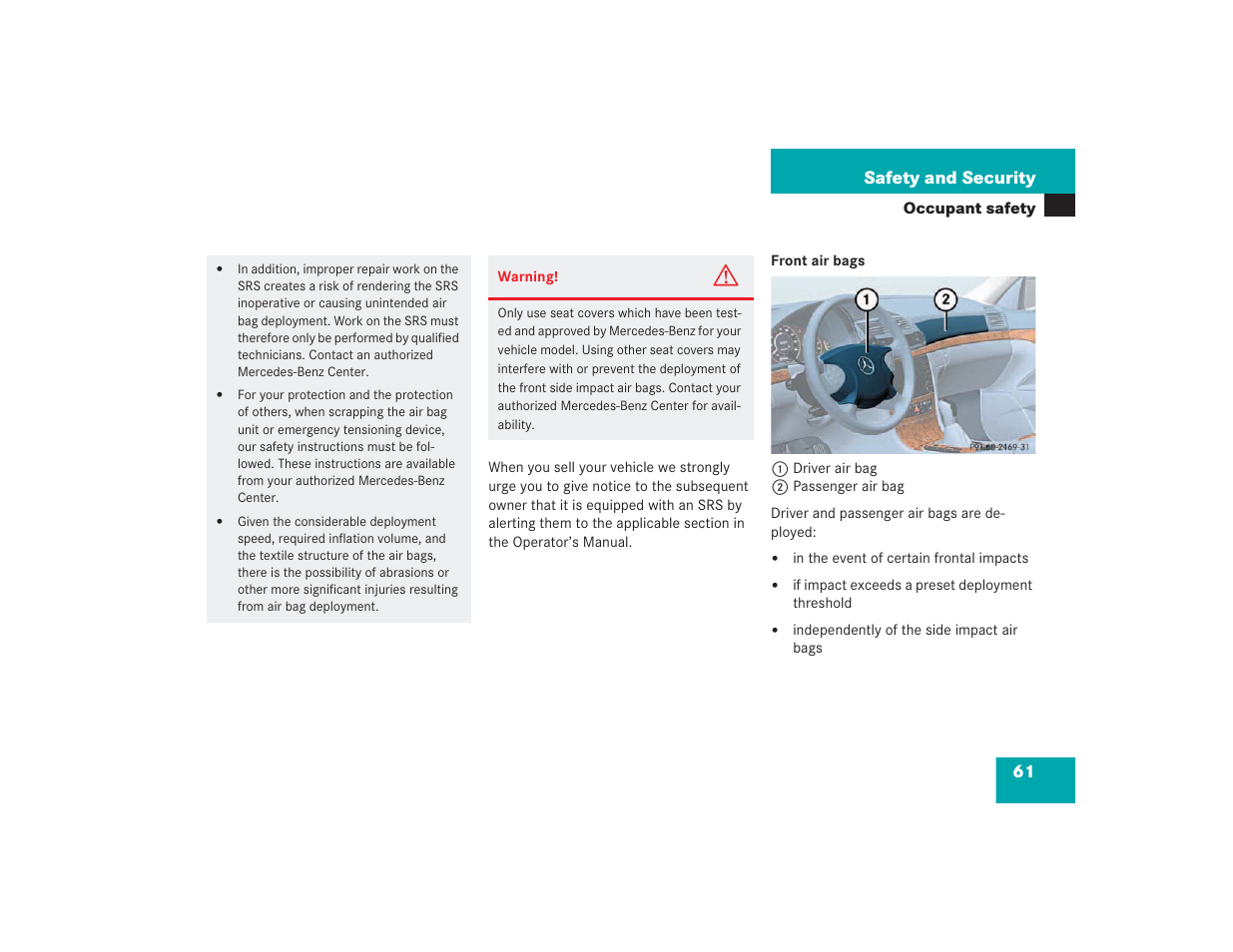 Mercedes-Benz 2004 E 55 AMG User Manual | Page 62 / 451