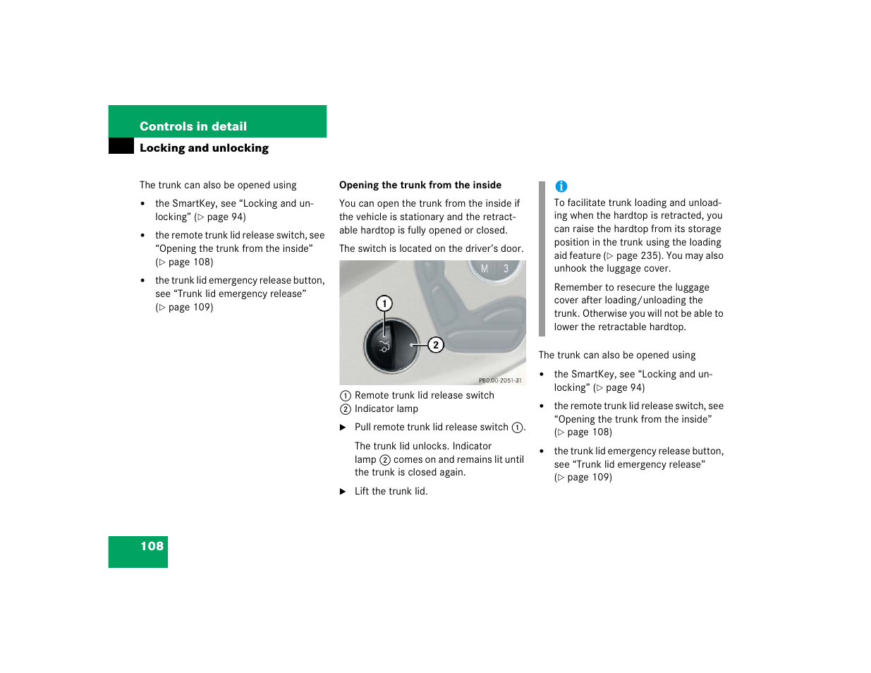 Mercedes-Benz SL-Class User Manual | Page 110 / 474