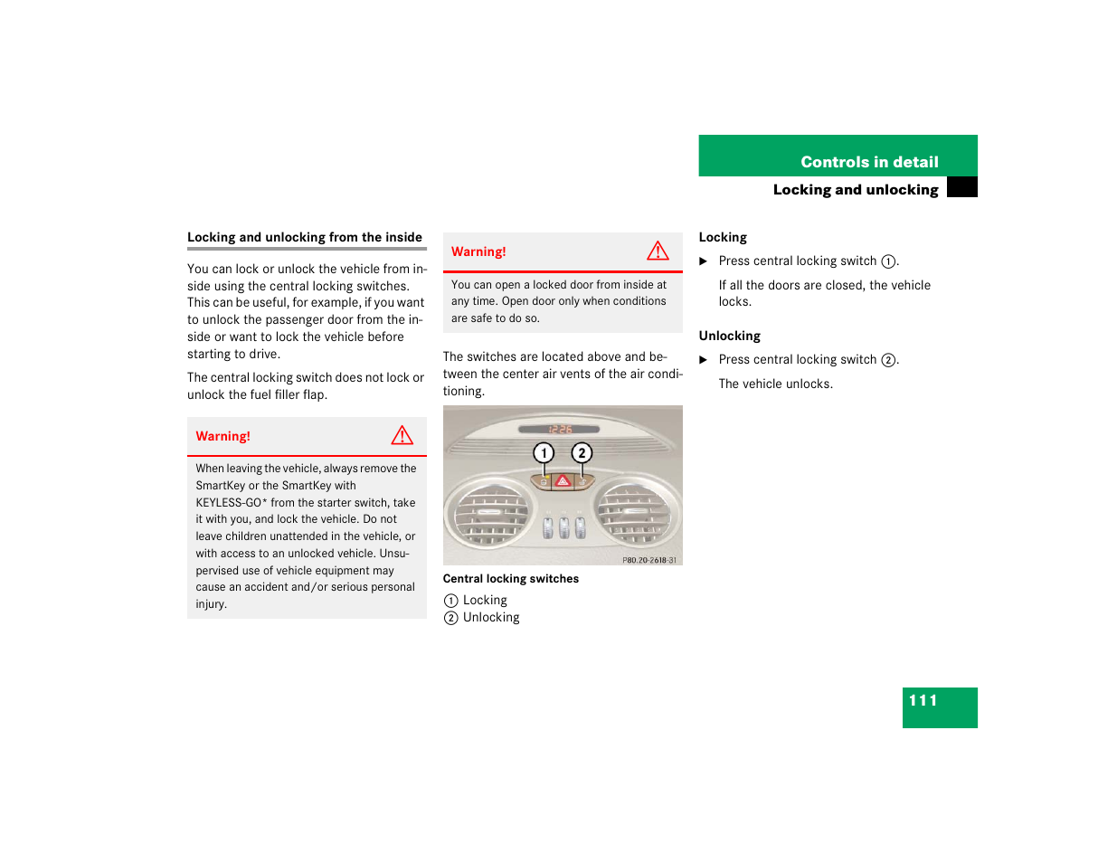 Mercedes-Benz SL-Class User Manual | Page 113 / 474