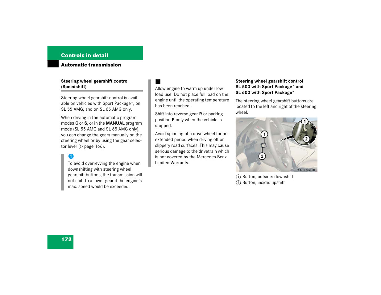Mercedes-Benz SL-Class User Manual | Page 174 / 474